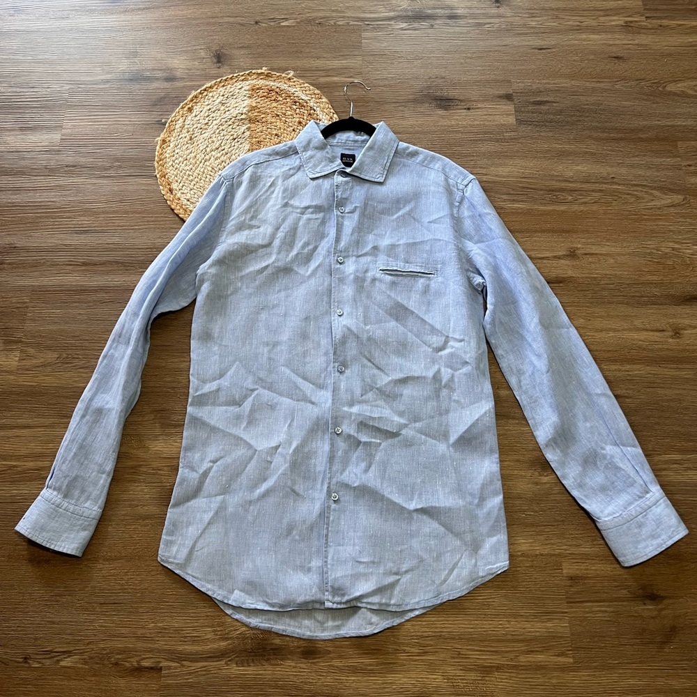 Classic Light Blue Men's Button-Up Shirt